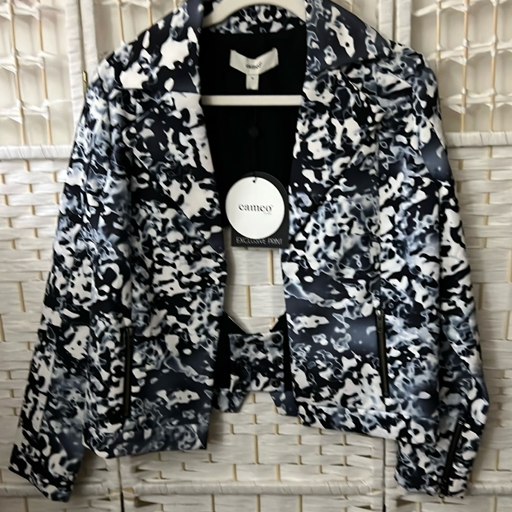 Cameo Carry On Oil Print Bomber Jacket NWT S/S